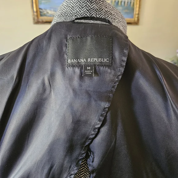 Grey Herringbone Men’s Wool CoatItalian Fabric by Mario Bellucci
